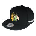 Chicago Blackhawks Black Liberty Mitchell & Ness Fitted Hat product image 1, provided for visual reference and product