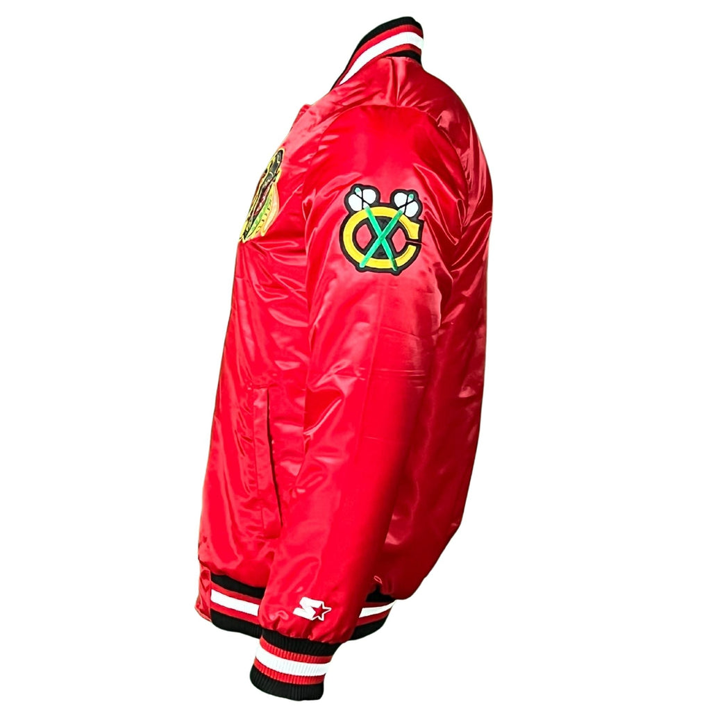 Chicago Blackhawks Red Vintage Starter Jacket product image 2, provided for visual reference and product detail review
