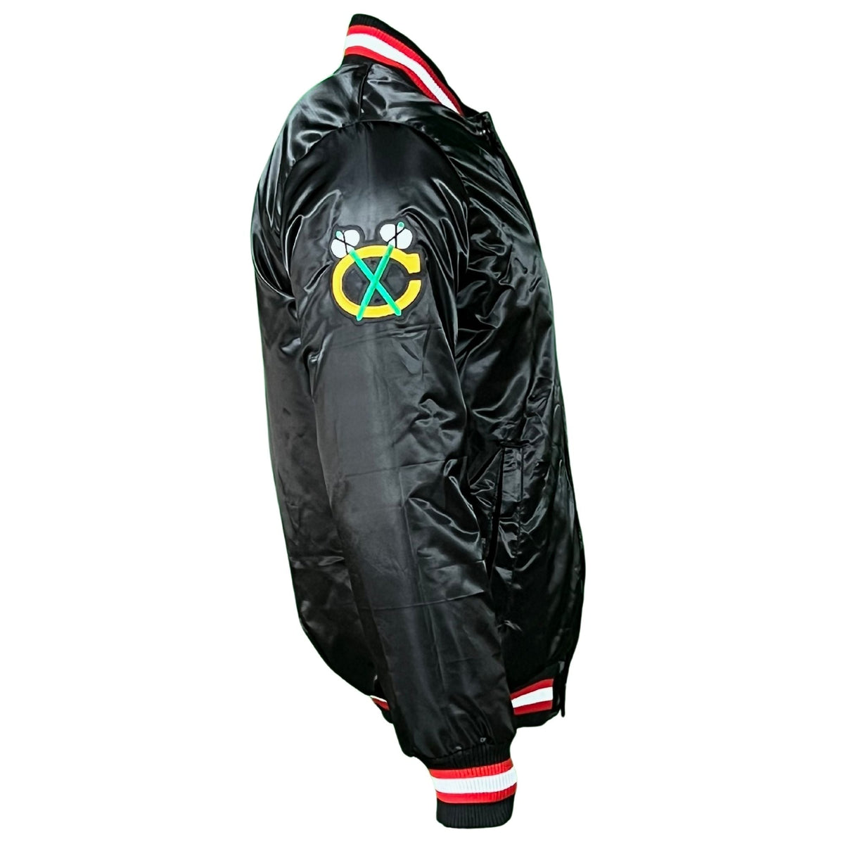 Chicago Blackhawks Black Vintage Starter Jacket product image 3, provided for visual reference and product detail review