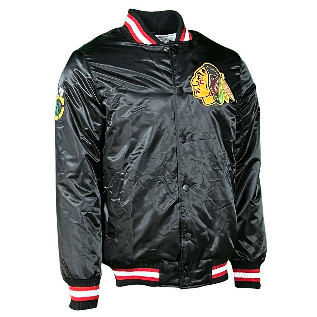 Chicago Blackhawks Black Vintage Starter Jacket product image 5, provided for visual reference and product detail review