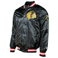 Chicago Blackhawks Black Vintage Starter Jacket product image 1, provided for visual reference and product detail review