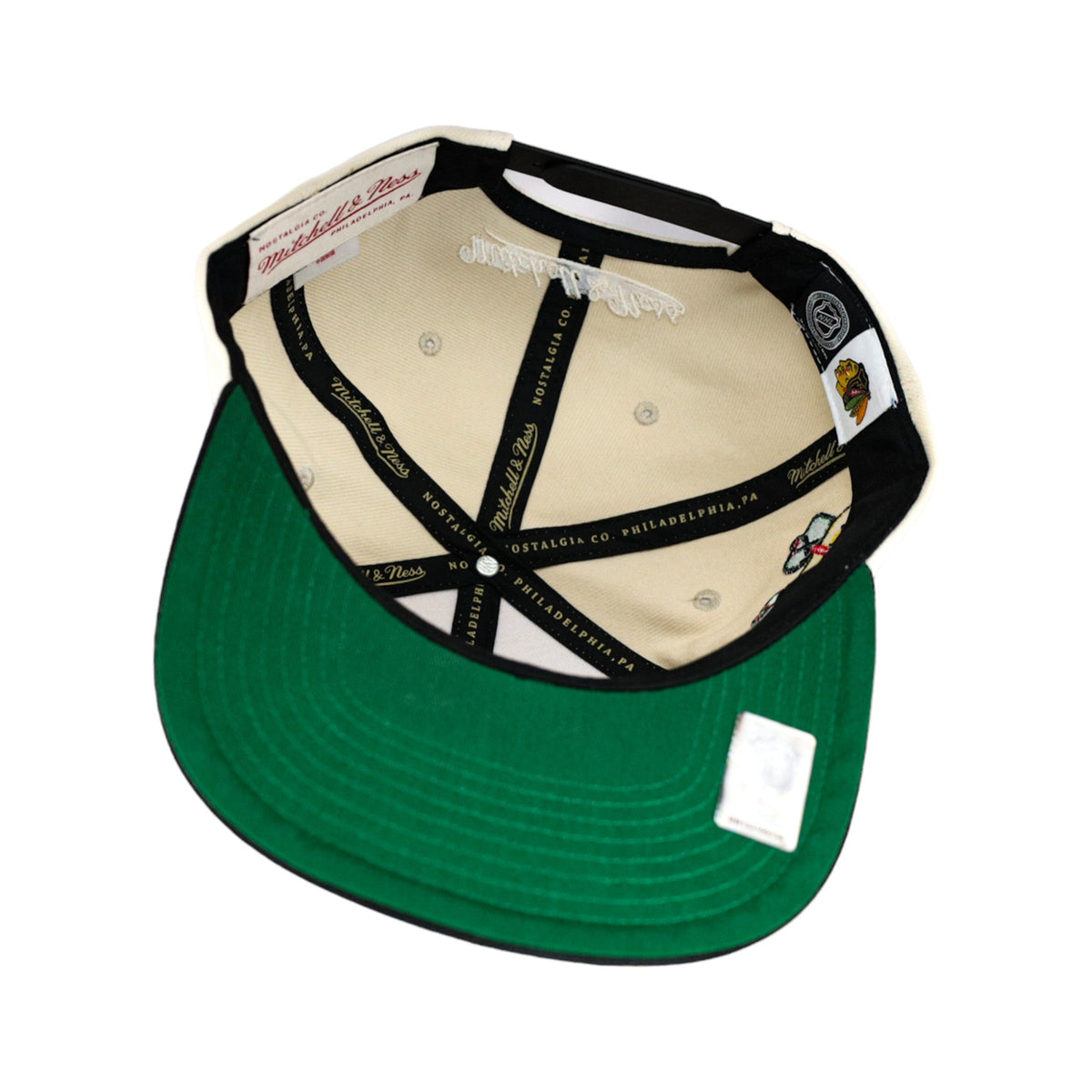 Chicago Blackhawks Cream Mitchell & Ness Snapback Hat product image 7, provided for visual reference and product detail