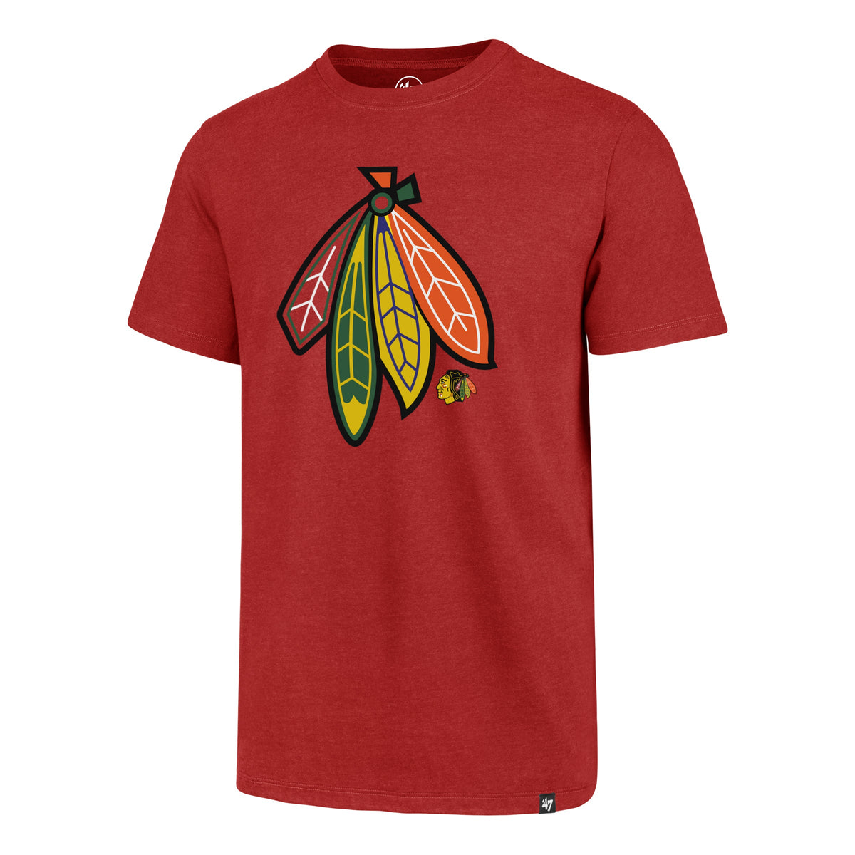 Chicago Blackhawks Red Feathers Club T-Shirt product image 4, provided for visual reference and product detail review