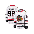Connor Bedard Chicago Blackhawks White Away Premier Youth Jersey product image 1, provided for visual reference and product