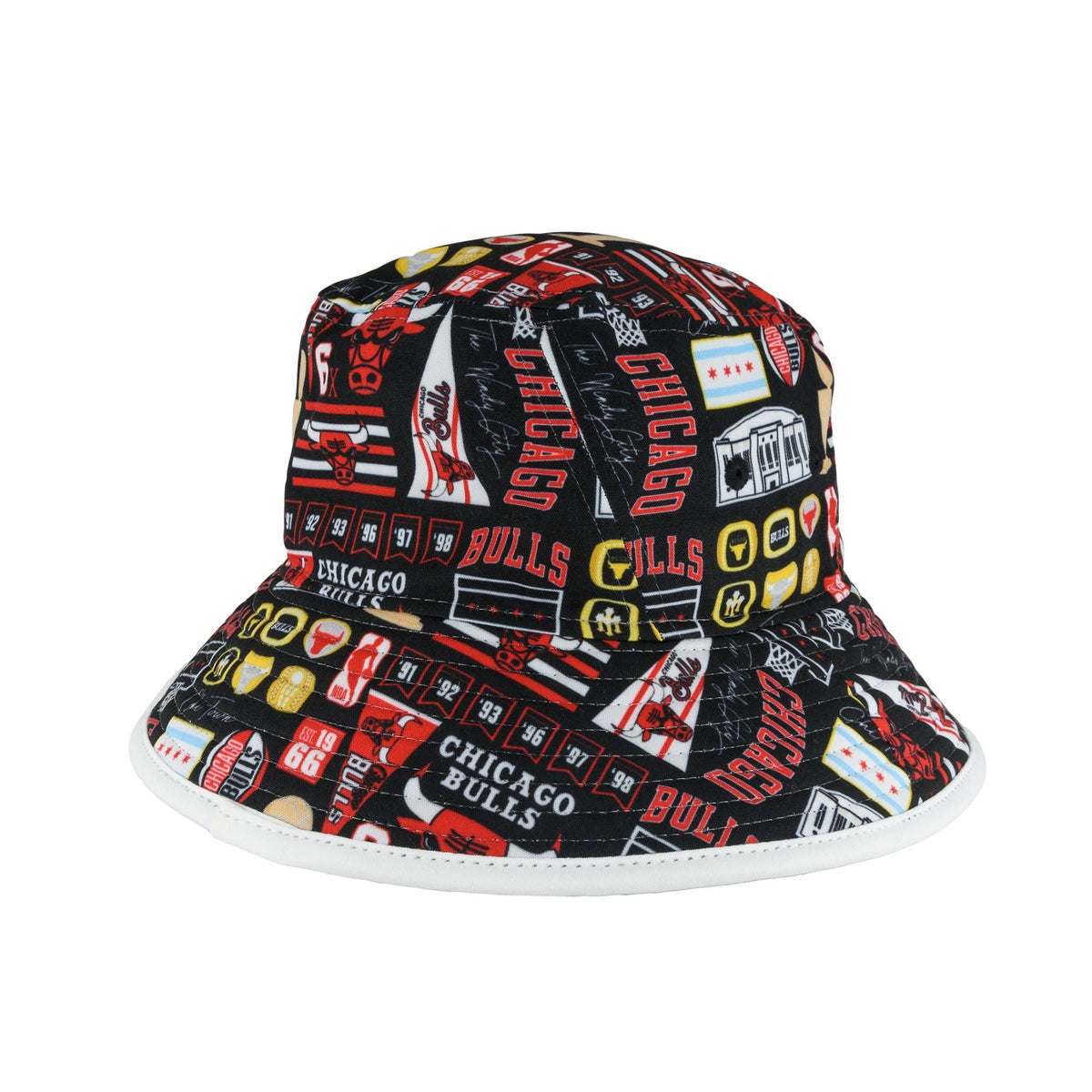 Chicago Bulls Black All Logos Bucket Hat product image 5, provided for visual reference and product detail review