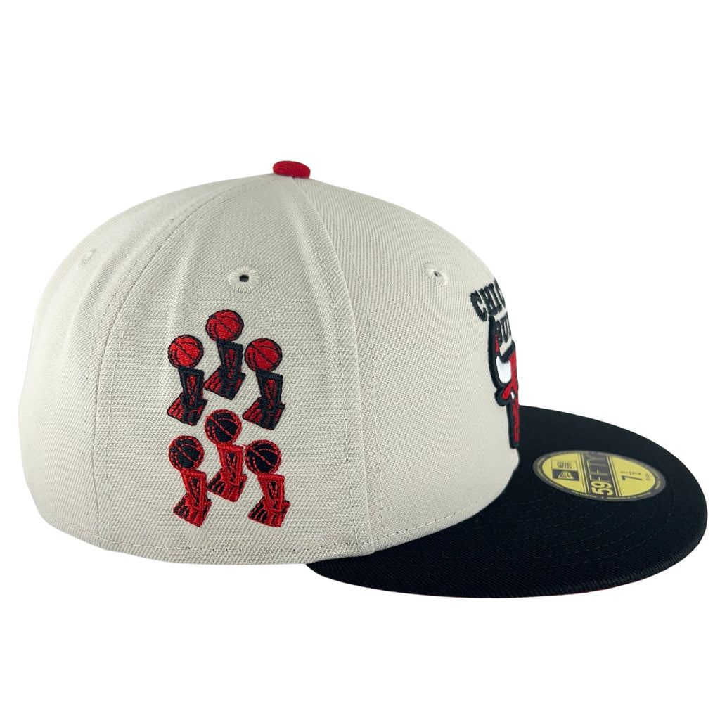 Chicago Bulls Stone/Black/Red UV New Era 59FIFTY Fitted Hat product image 4, provided for visual reference and product