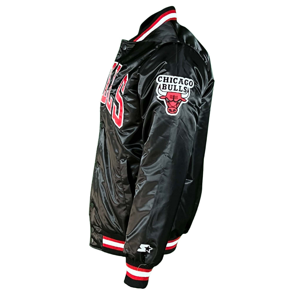 Chicago Bulls Black Vintage Starter Jacket product image 2, provided for visual reference and product detail review