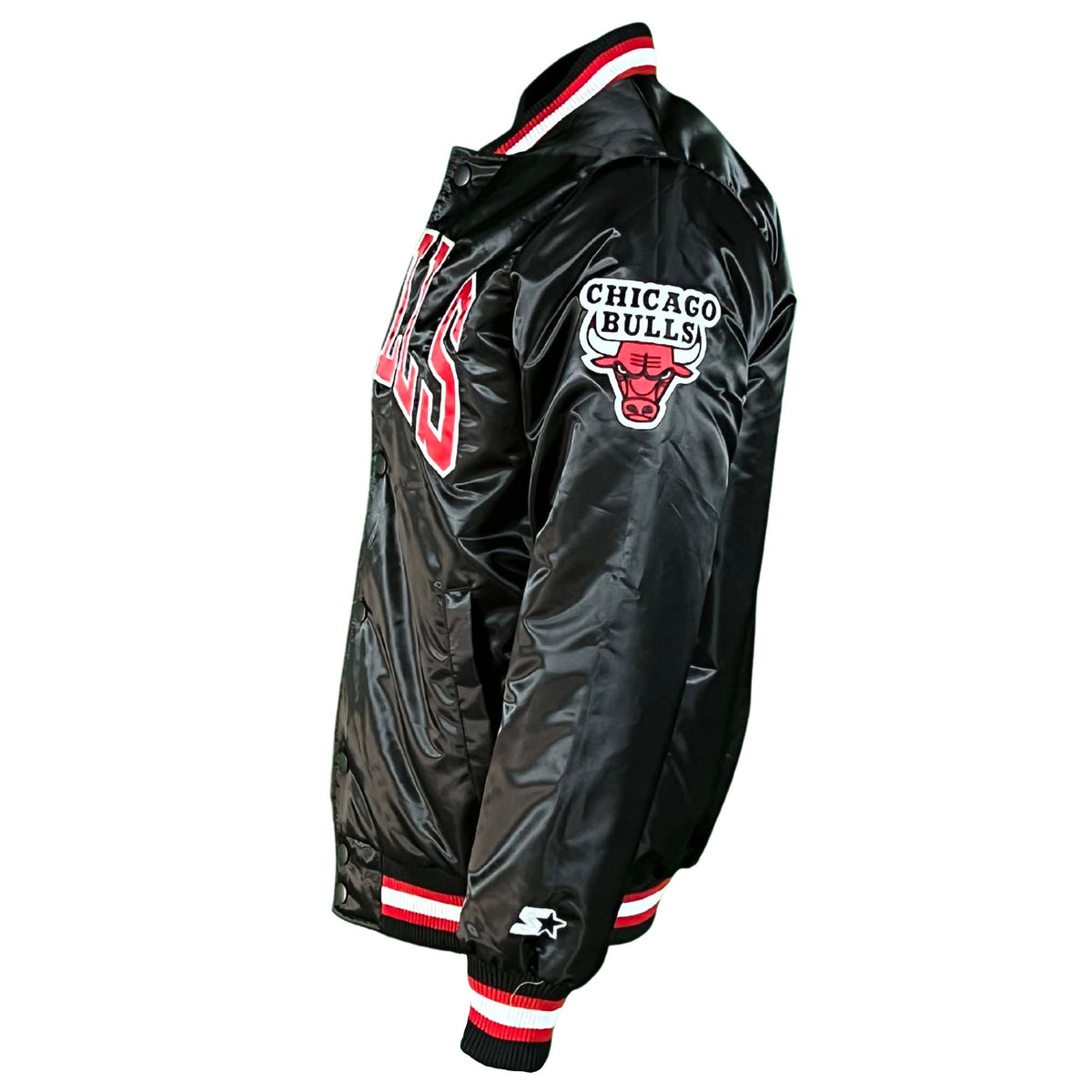 Chicago Bulls Black Vintage Starter Jacket product image 2, provided for visual reference and product detail review