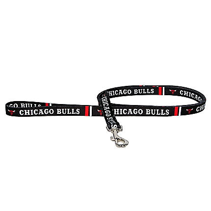 Chicago Bulls Black Dog Leash W/White Lettering & Angry Bull Logo product image 1, provided for visual reference and product