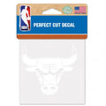 Chicago Bulls 4"x4" White Perfect Cut Decal product image 1, provided for visual reference and product detail review
