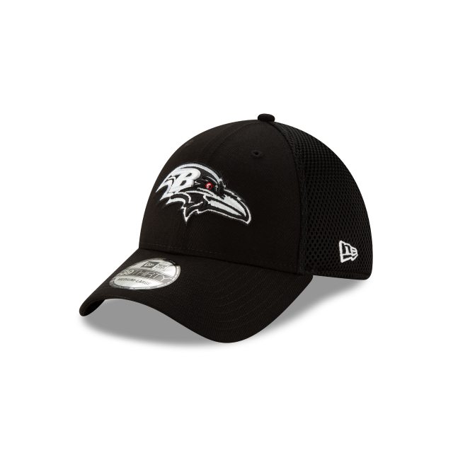 Baltimore Ravens NFL New Era Men Black/White 39Thirty Neo Stretch Fit Hat product image 1, provided for visual reference and