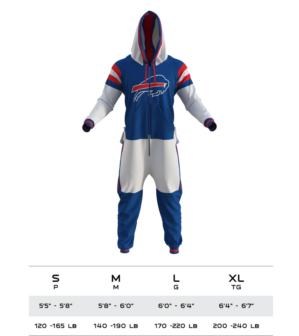 Buffalo Bills NFL Hockey Sockey Men Royal Blue Team Uniform Onesie product image 2, provided for visual reference and