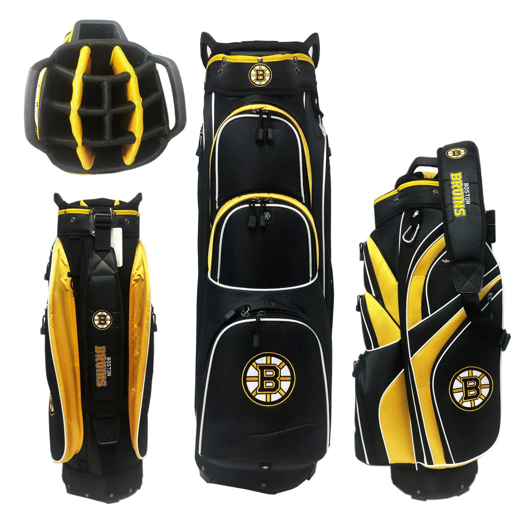 Boston Bruins NHL Black/Yellow Golf Cart Bag product image 2, provided for visual reference and product detail review