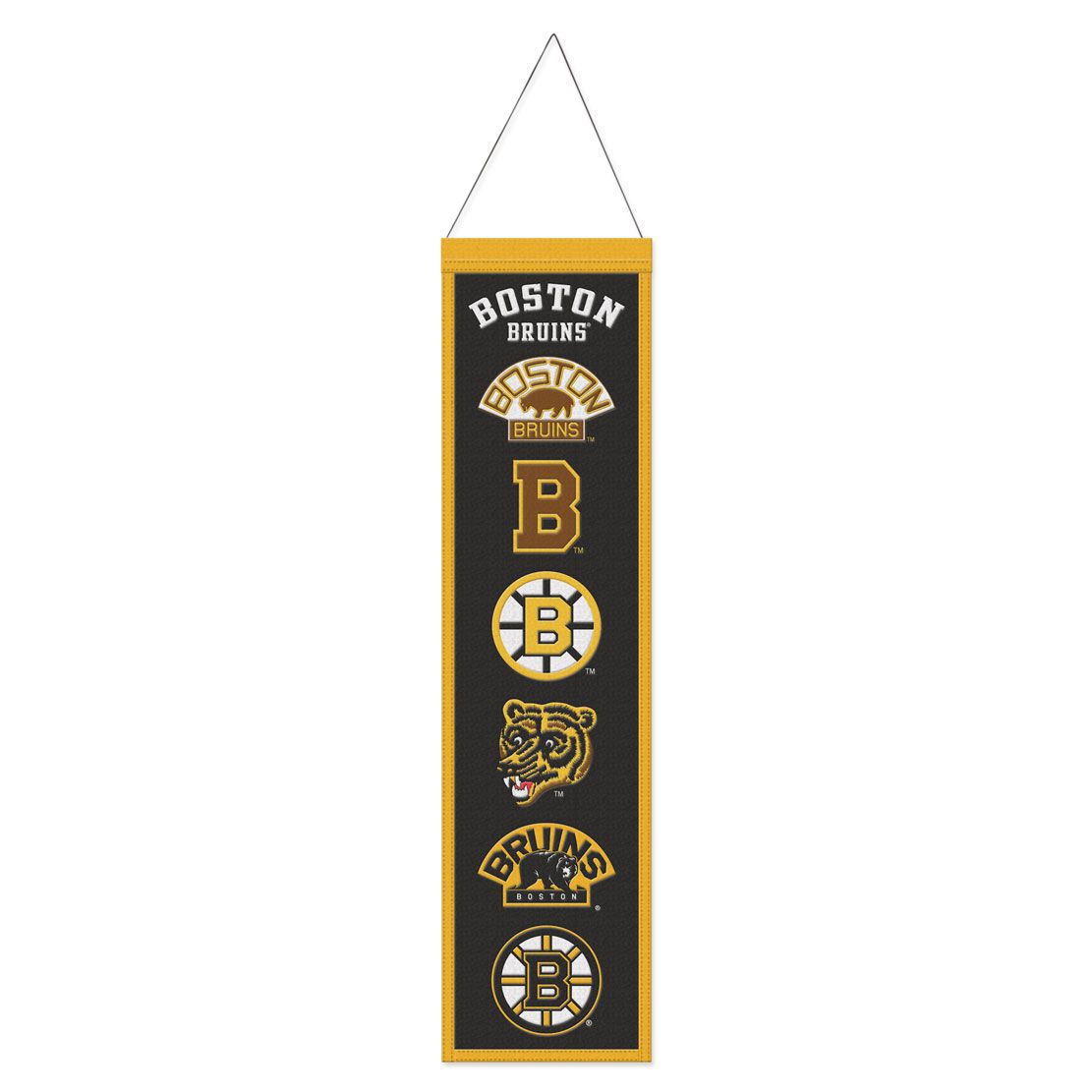 Boston Bruins NHL WinCraft 8"x32" Wool Heritage Logo Banner product image 1, provided for visual reference and product