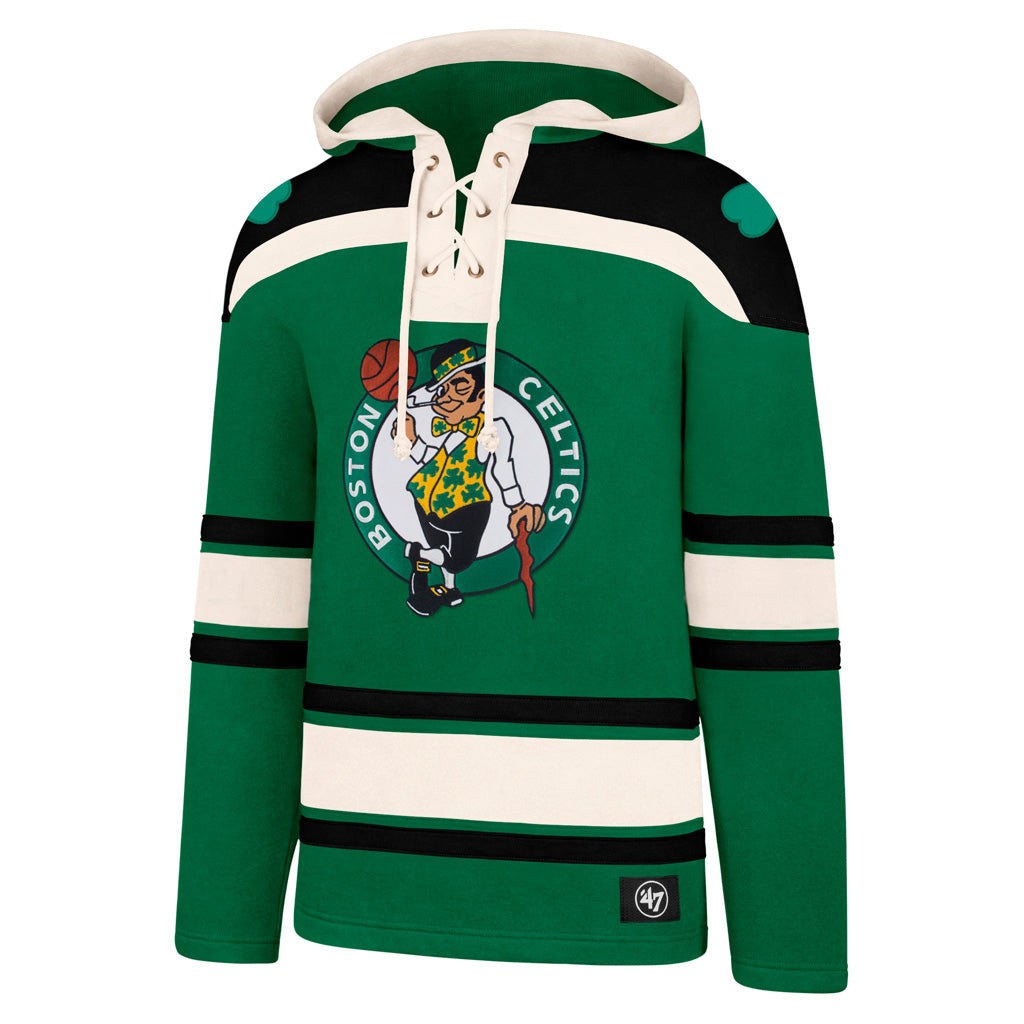 Boston Celtics NBA 47 Brand Men Green Heavyweight Lacer Hoodie product image 1, provided for visual reference and product