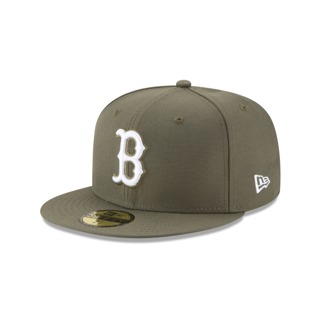 Boston Red Sox MLB New Era Men Olive 59Fifty Basic Fitted Hat product image 1, provided for visual reference and product