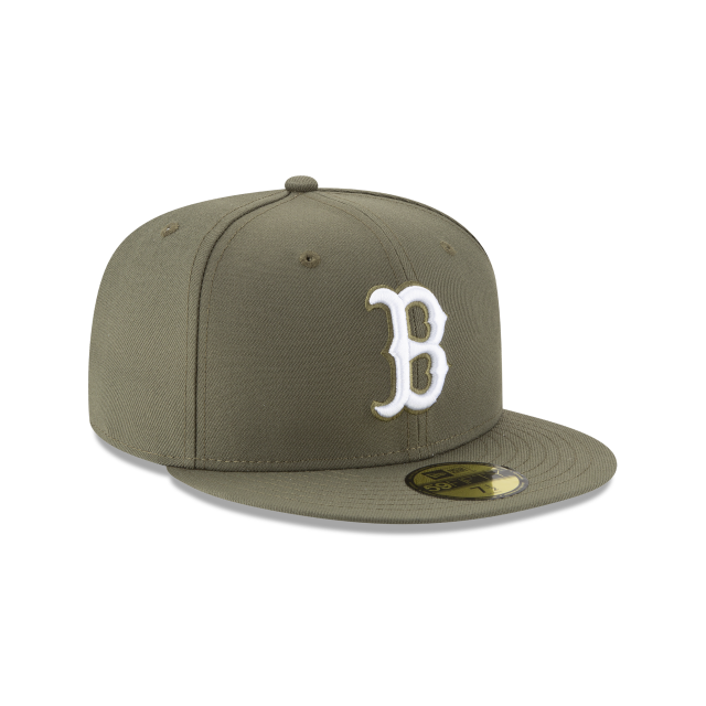 Boston Red Sox MLB New Era Men Olive 59Fifty Basic Fitted Hat product image 6, provided for visual reference and product
