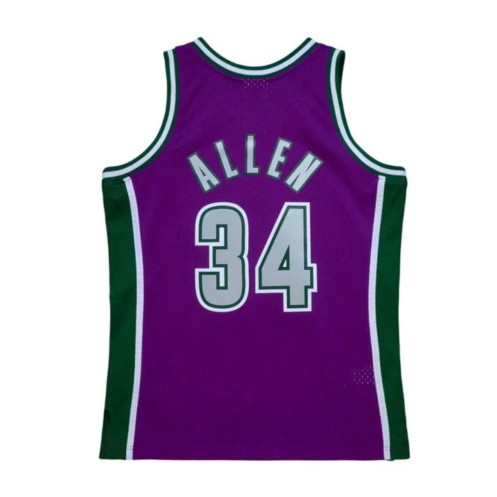 Ray Allen Milwaukee Bucks NBA Mitchell & Ness Men Purple 2001-02 Hardwood Classics Swingman Jersey product image 1, provided