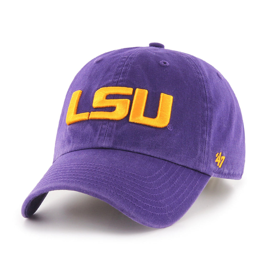 Louisiana State Tigers NCAA 47 Brand Men Purple Clean Up Adjustable Hat product image 1, provided for visual reference and
