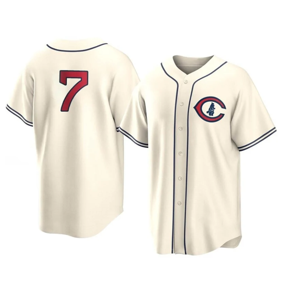 C.Cubs #7 Dansby Swanson Player Cream Home Replica Baseball product image 1