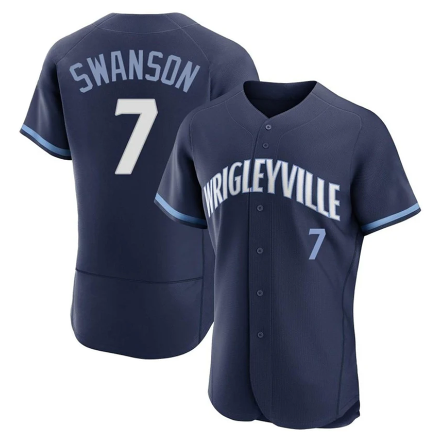 C.Cubs #7 Dansby Swanson Player Navy Home Limited Elite product image 1