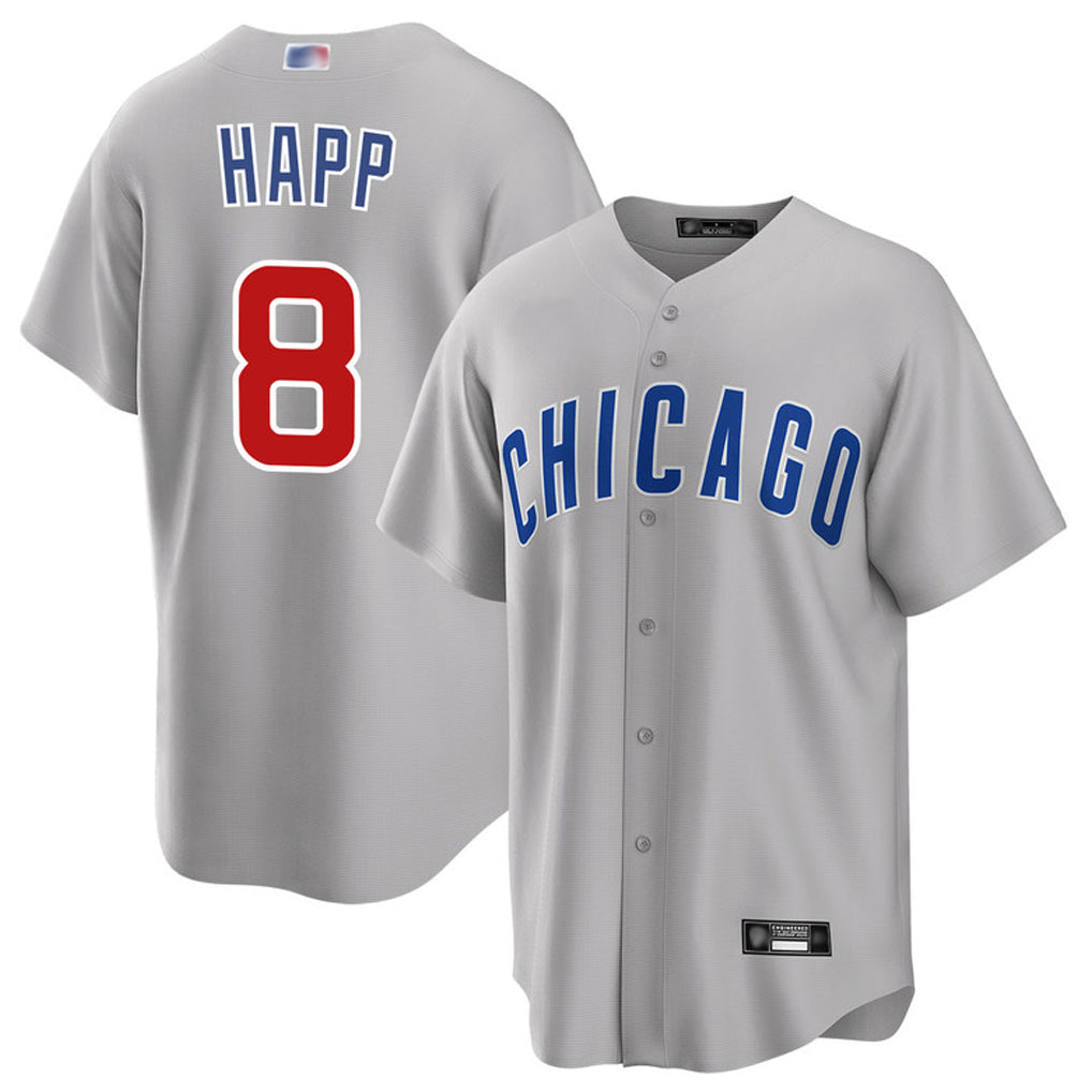 C.Cubs #8 Ian Happ Player Gray Home Game Baseball Jerseys product image 1