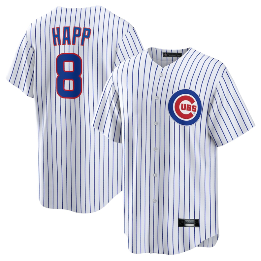 C.Cubs #8 Ian Happ Player White Home Replica Baseball product image 1