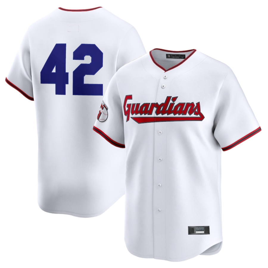 C.Guardians #42 Player White Home Limited Game Baseball product image 1