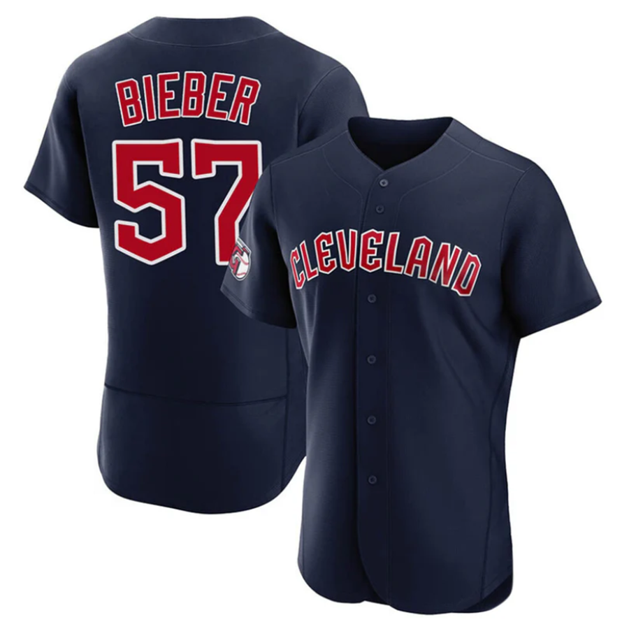 C.Guardians #57 Shane Bieber Player Gray Home Limited Elite product image 1