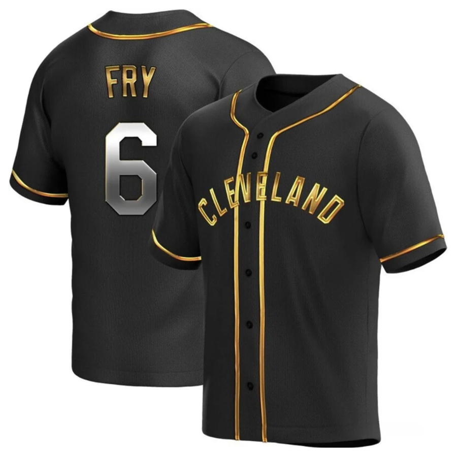 C.Guardians #6 David Fry Player Black-Dold Fashion Baseball product image 1