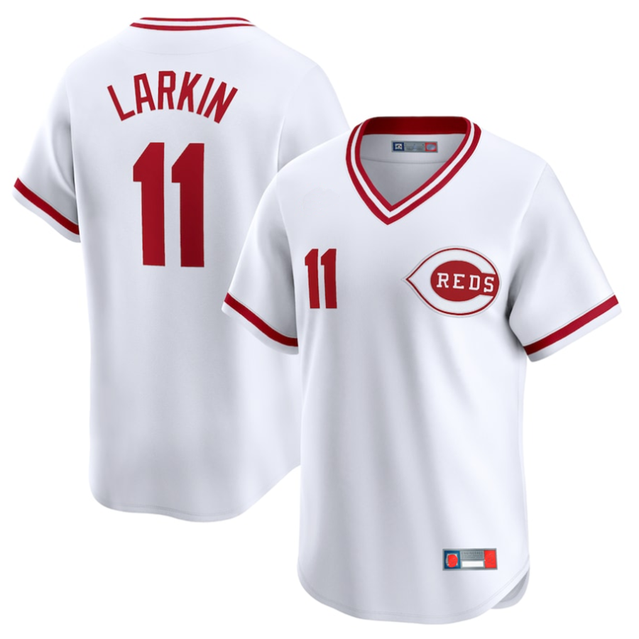 C.Reds #11 Barry Larkin Player White Throwback Cooperstown product image 1
