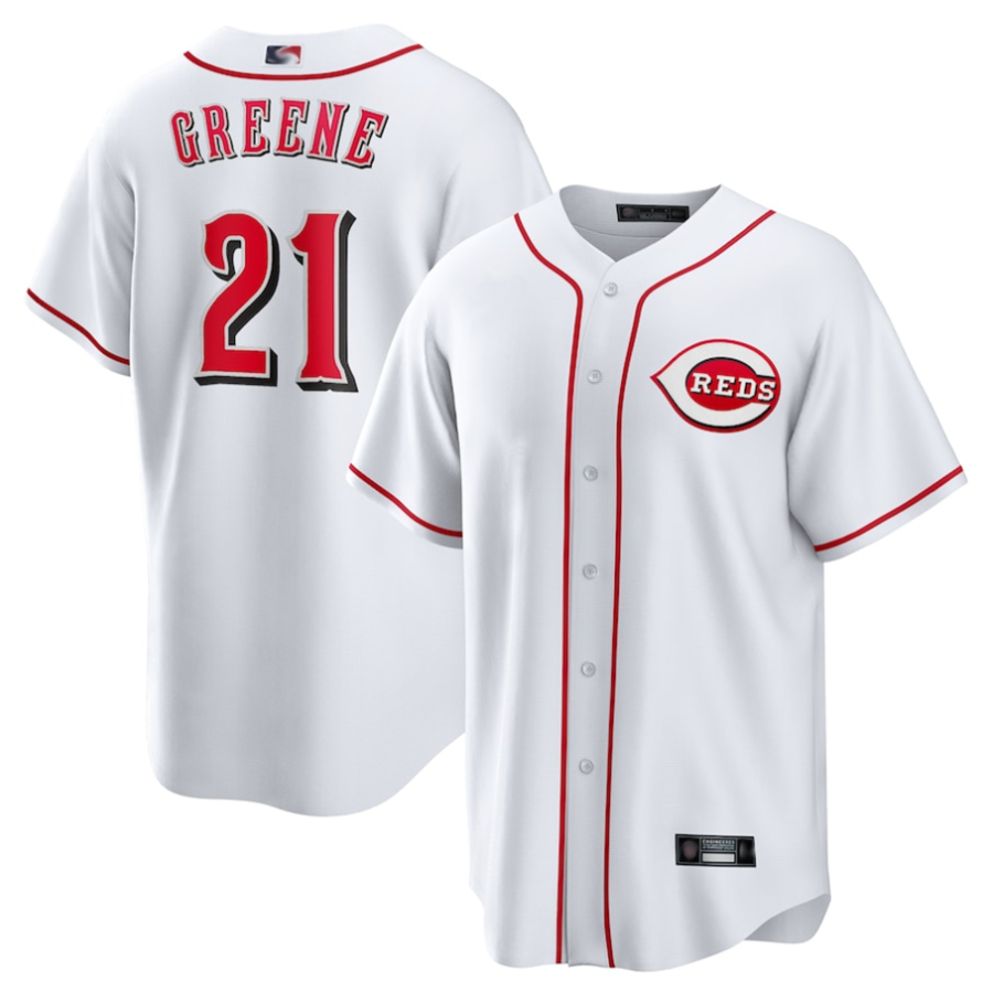 C.Reds #21 Hunter Greene Player White Home Replica Baseball product image 1