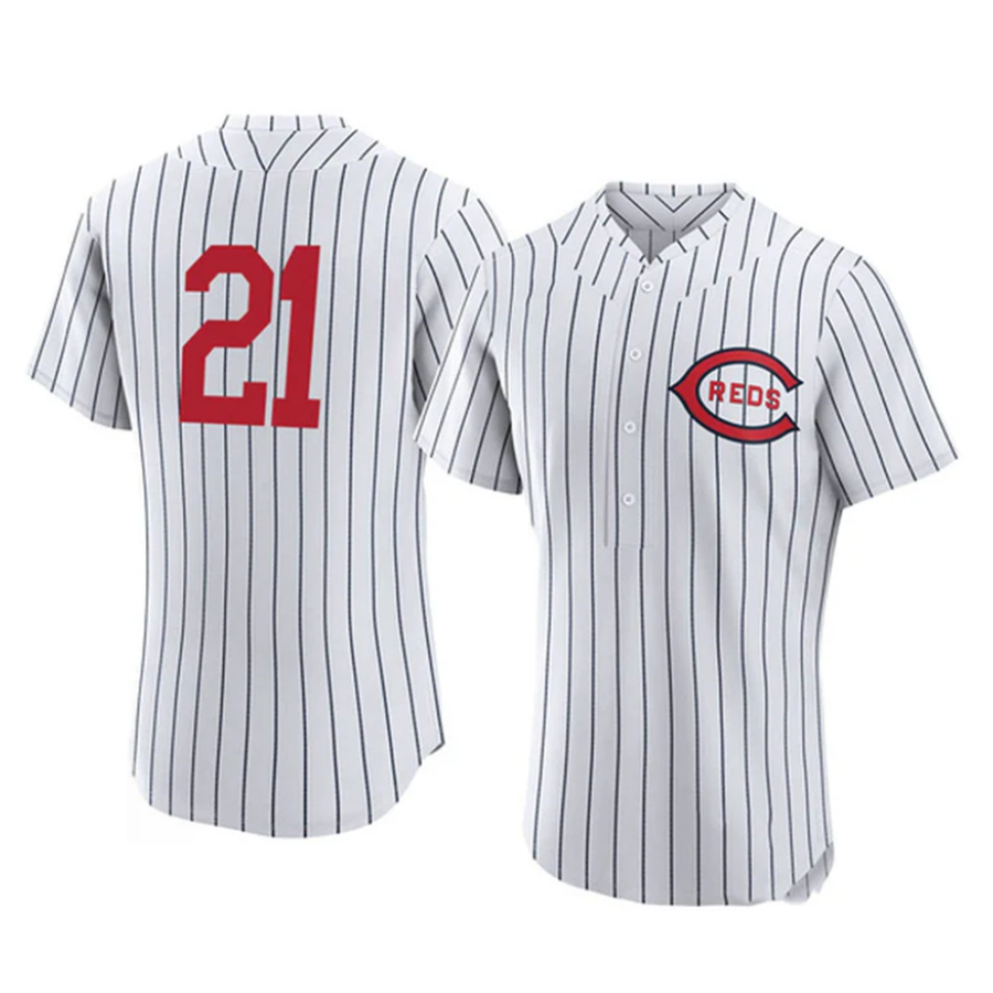 C.Reds #21 Hunter Greene Player White Steer Home Replica product image 1