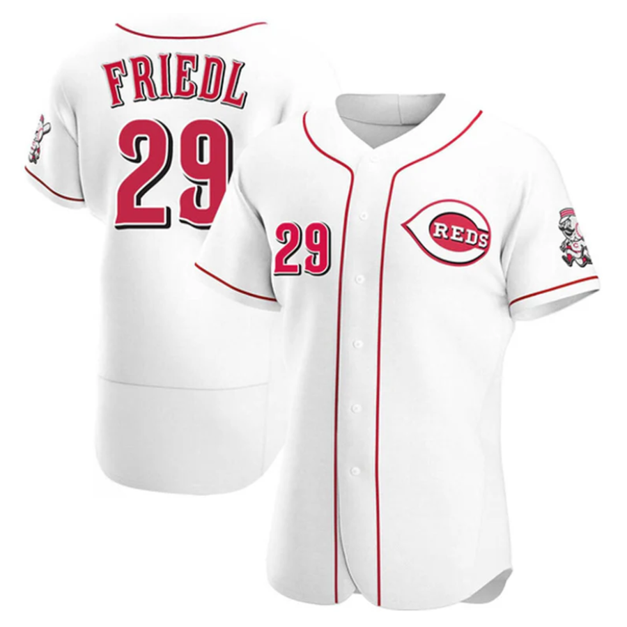 C.Reds #29 TJ Friedl Player White Home Replica Elite product image 1