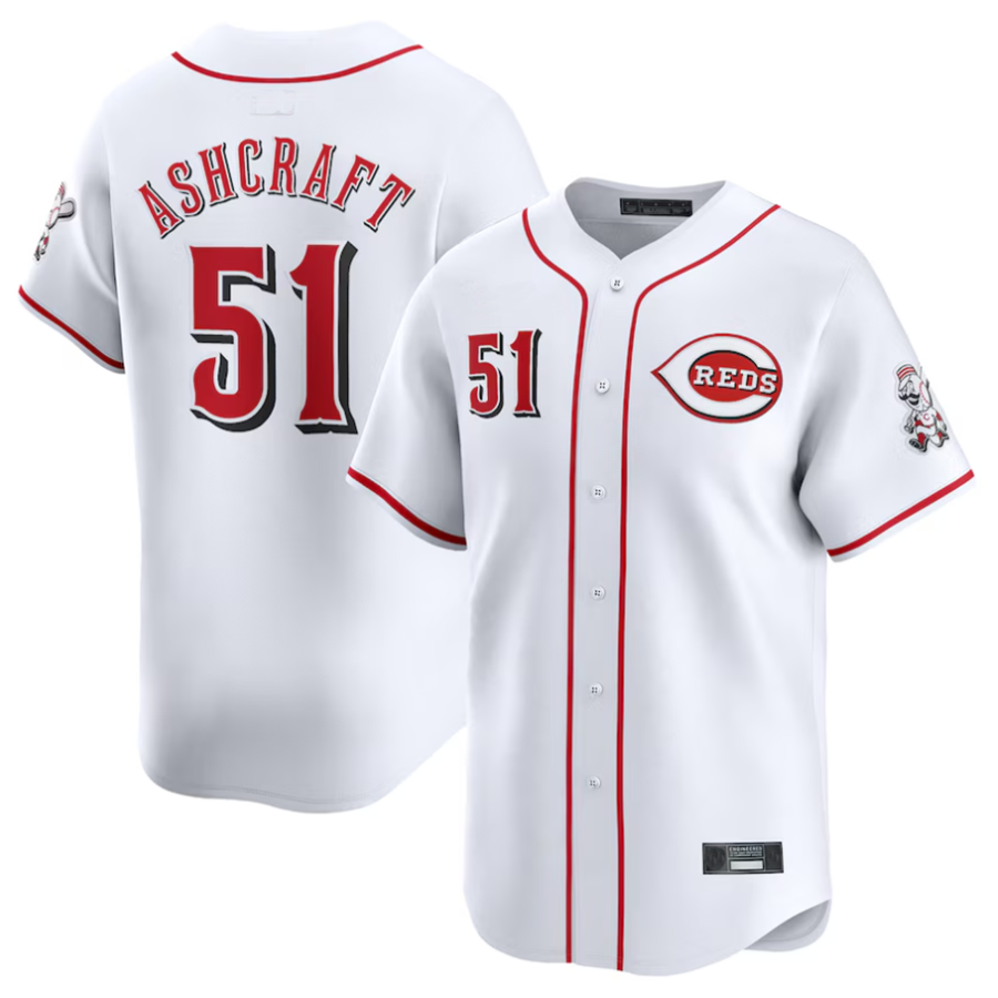 C.Reds #51 Graham Ashcraft Player White Home Limited Elite product image 1