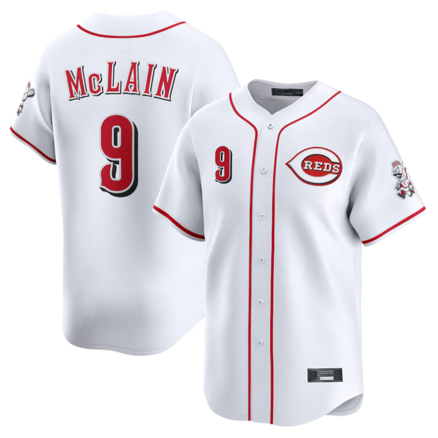 C.Reds #9 Matt McLain Player White Home Replica Limited product image 1