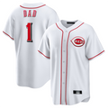 C.Reds White Player #1 Dad Home Replica Baseball Jerseys product image 1