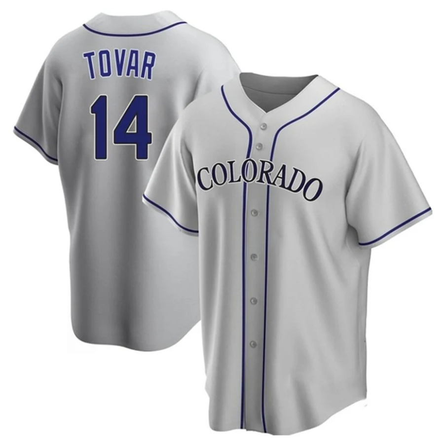 C.Rockies #14 Ezequiel Tovar Player Gray Home Replica product image 1