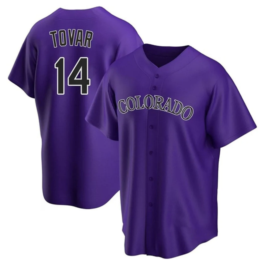 C.Rockies #14 Ezequiel Tovar Player Purple Home Replica product image 1