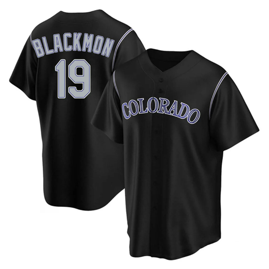 C.Rockies #19 Charlie Blackmon Player Black Home Replica product image 1