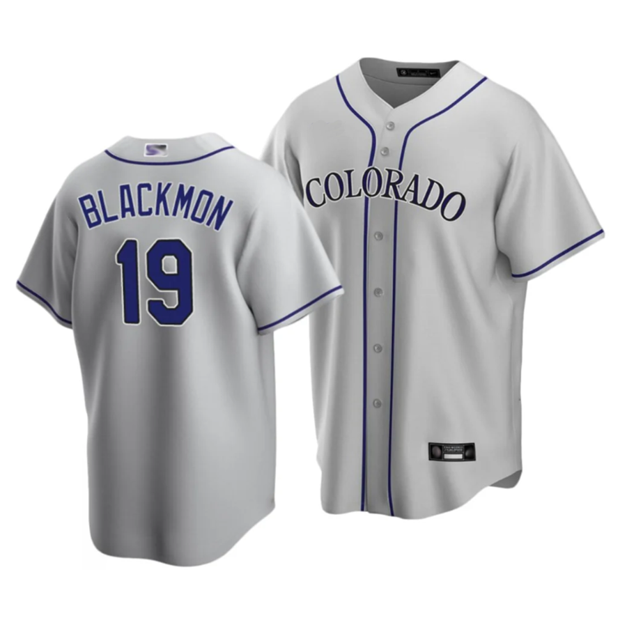 C.Rockies #19 Charlie Blackmon Player Gray Home Replica product image 1