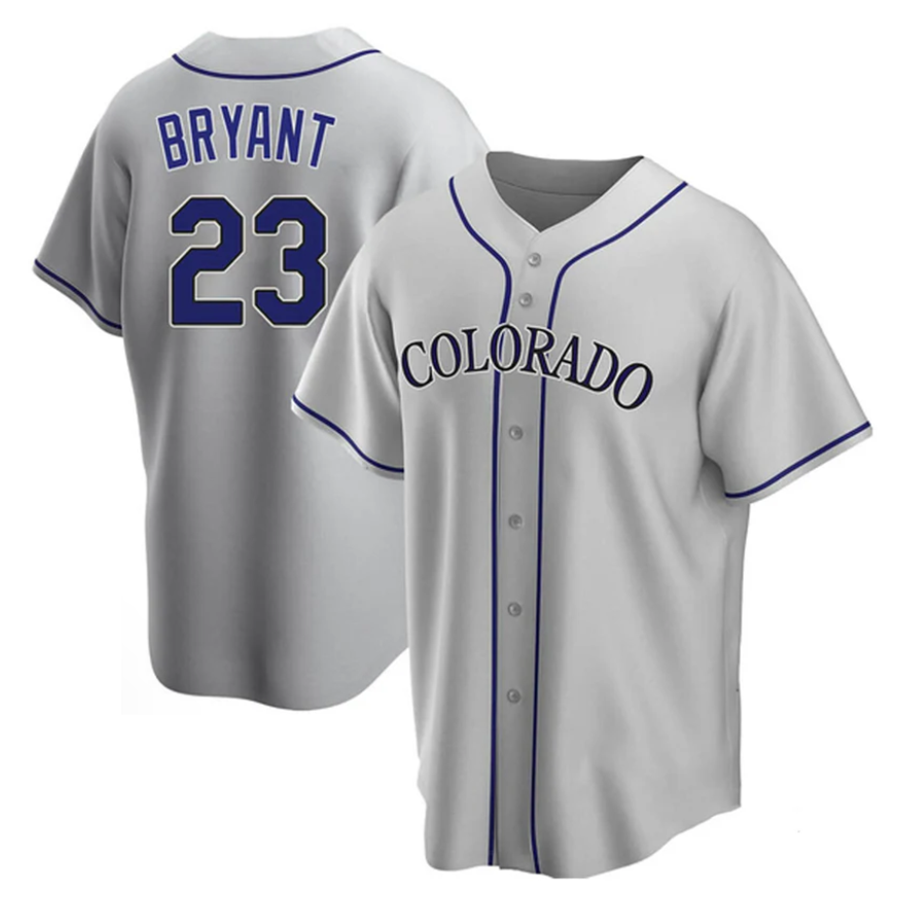 C.Rockies #23 Kris Bryant Player Gray Replica Baseball product image 1