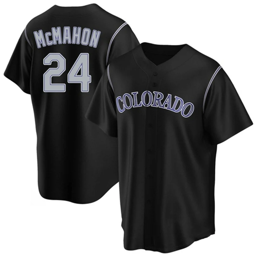 C.Rockies #24 Ryan McMahon Player Black Replica Baseball product image 1