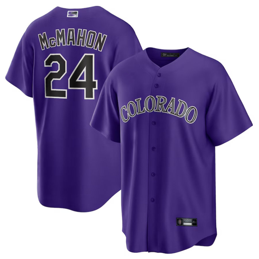 C.Rockies #24 Ryan McMahon Player Purple Replica Baseball product image 1