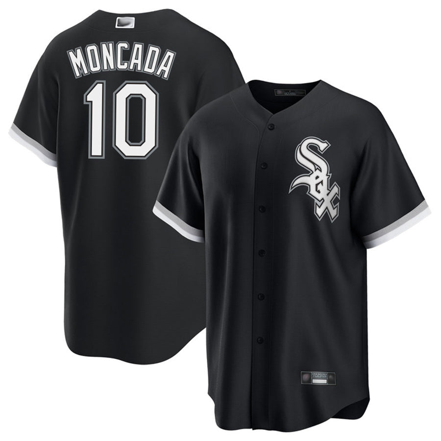 C.White Sox #10 Yoan Moncada Player Black Replica Baseball product image 1