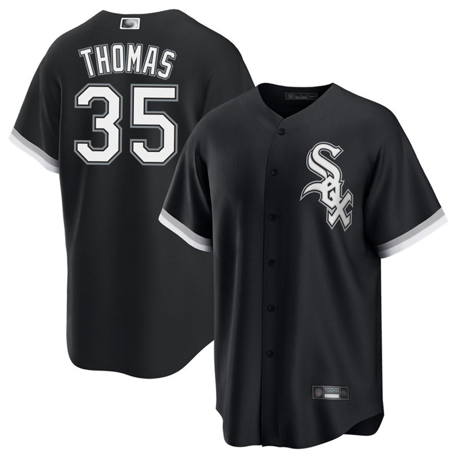 C.White Sox #35 Frank Thomas Player Black Replica Baseball product image 1