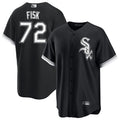 C.White Sox #72 Carlton Fisk Player Black Home Replica product image 1