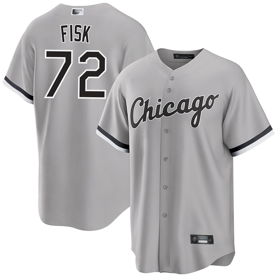 C.White Sox #72 Carlton Fisk Player Gray Road Home Replica product image 1