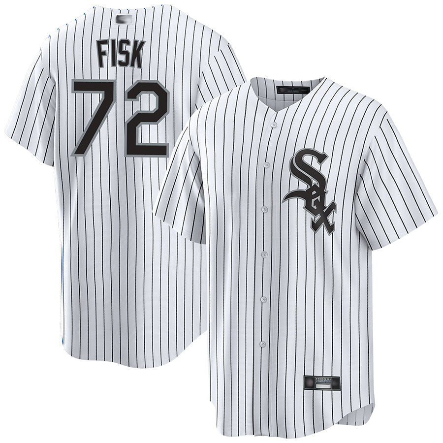 C.White Sox #72 Carlton Fisk Player White Home Replica product image 1