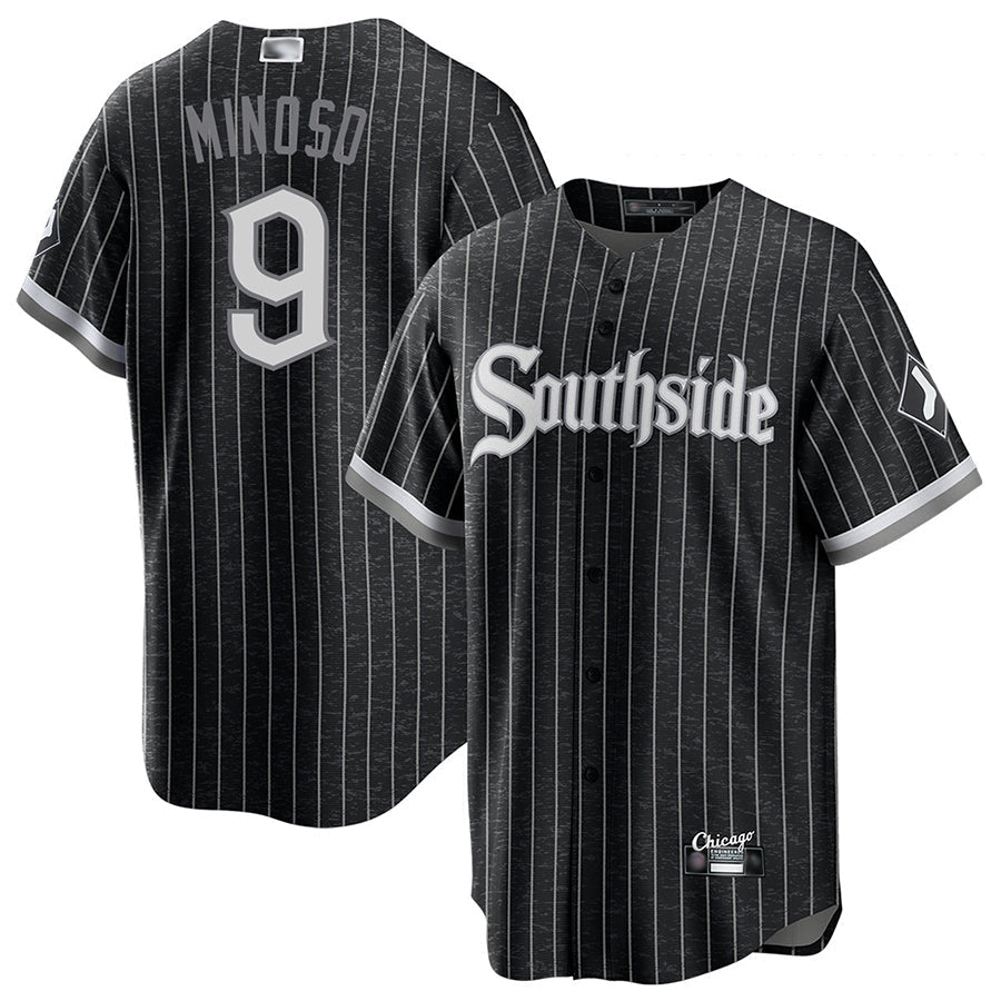 C.White Sox #9 Minnie Minoso Player Black City Connect product image 1